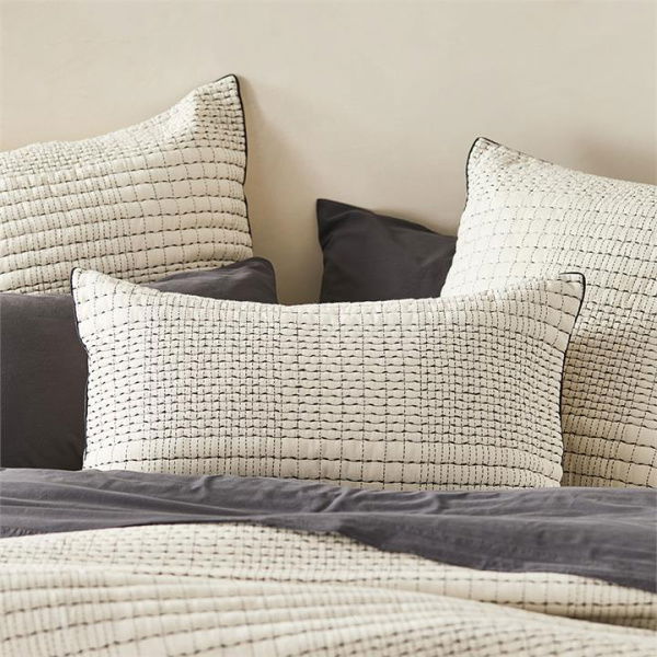 Adairs Natural European Each Kantha Quilted Pillowcase