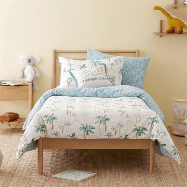 Adairs Natural Queen Kids Aloha Summer Vibes Natural Quilt Cover Set