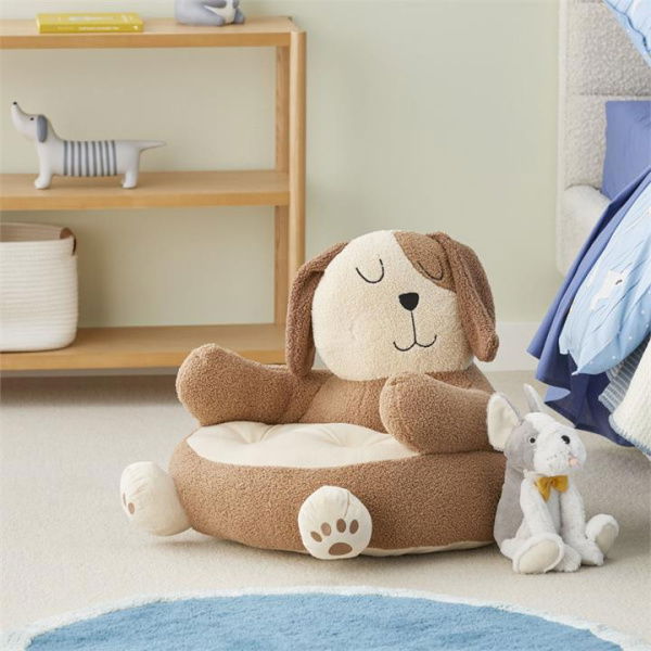 Adairs Brown Kids Animal Tan Puppy Cuddle Chair