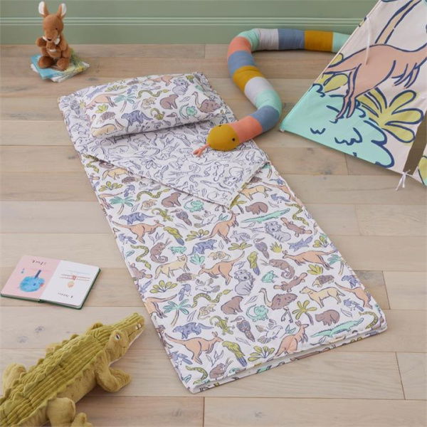 Adairs Kids Animals of Oz Natural Sleepover Sleeping Bag (Natural Sleeping Bag)