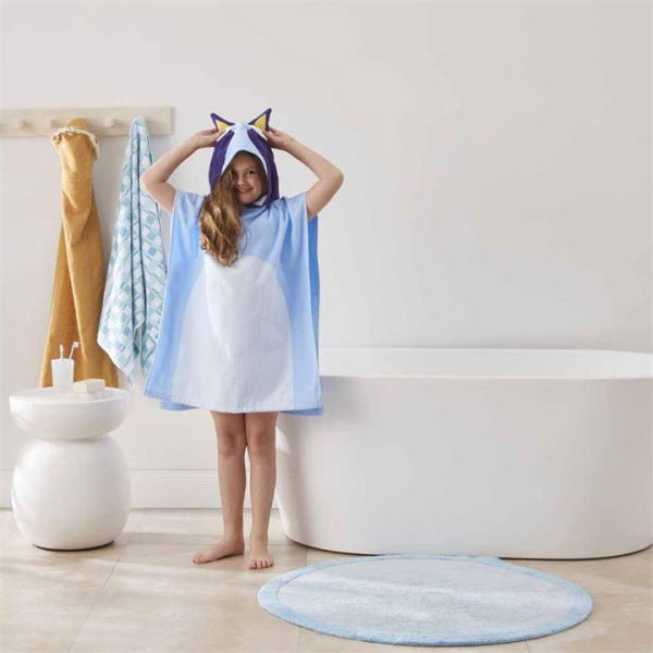 Adairs Kids BBC Bluey & Friends Bluey Hooded Towel - Blue (Blue Hooded Towel)