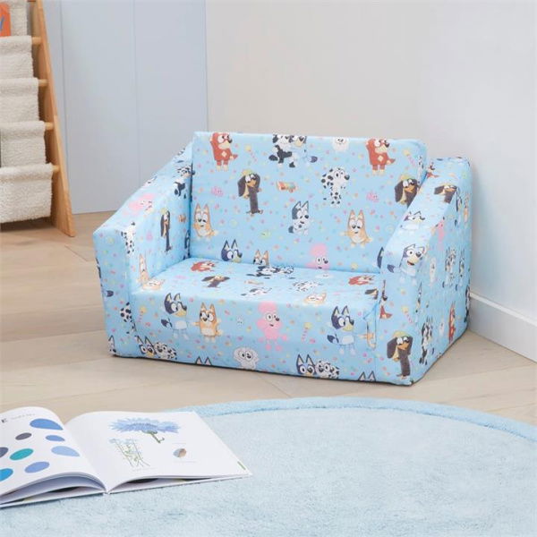 Adairs Kids BBC Bluey & Friends Flip Out Sofa - Blue (Blue Flip Out Sofa)