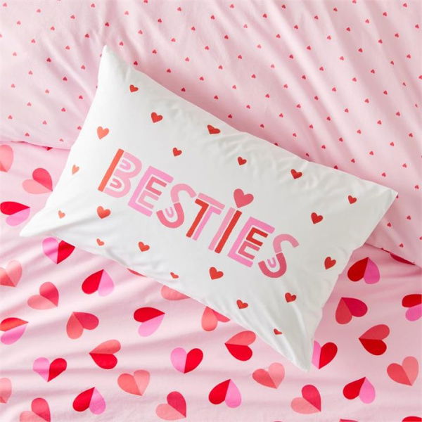 Adairs White Pillowcase Kids Bestie Love Kids Text Pillowcase