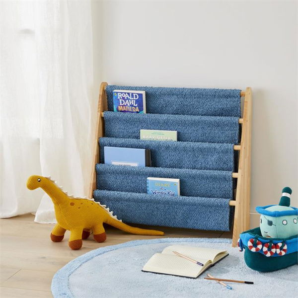 Adairs Blue Blake Boucle Kids Bookshelf