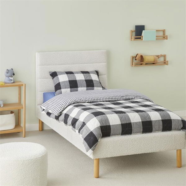 Adairs White Double Kids Boucle Bed