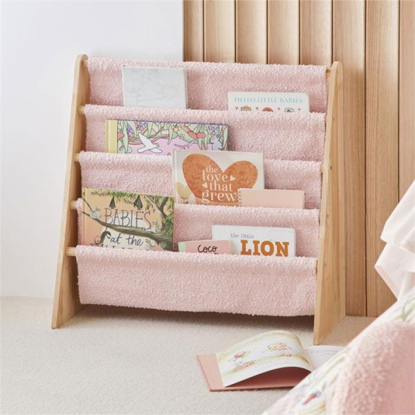 Adairs Kids Brady Pink Boucle Bookshelf (Pink Bookshelf)