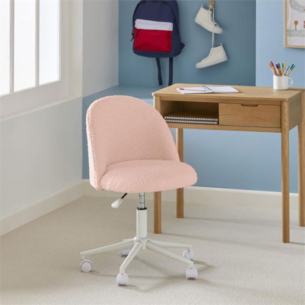 Adairs Pink Desk Chair Kids Brady Pink Boucle Kids Desk Chair