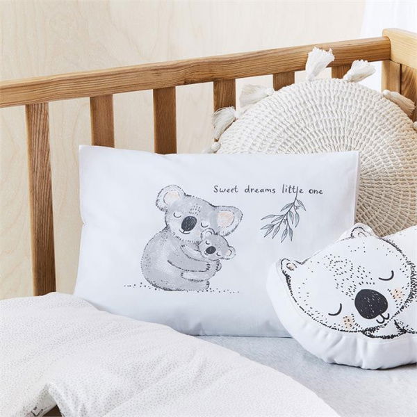 Adairs White Kids Bush Babies Cot Decorative Pillowcase