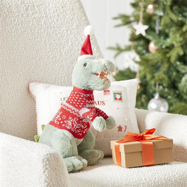 Adairs Green Kids Christmas Dino Claus Friend Toy