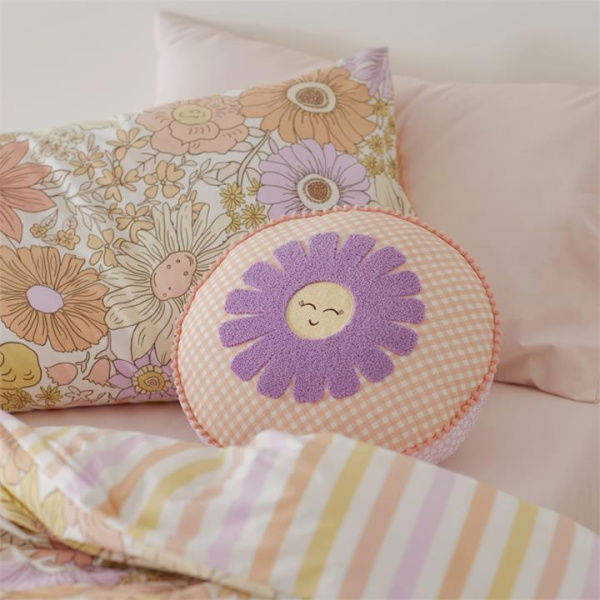 Adairs Purple Cushion Kids Classic Farrah Flower