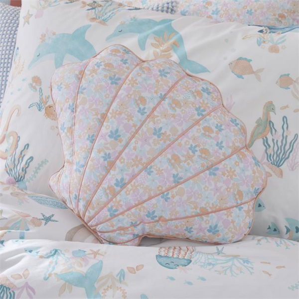 Adairs Pink Kids Classic Floral Sea Shell Cushion