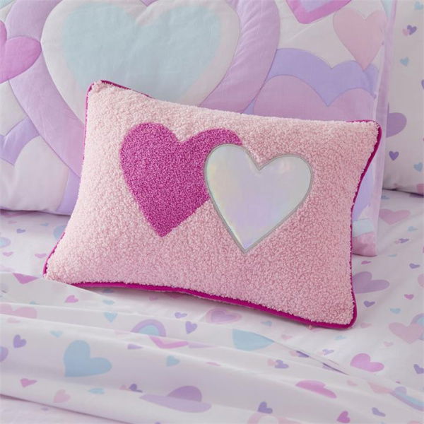 Adairs Pink Cushion Kids Classic Iridescent Heart