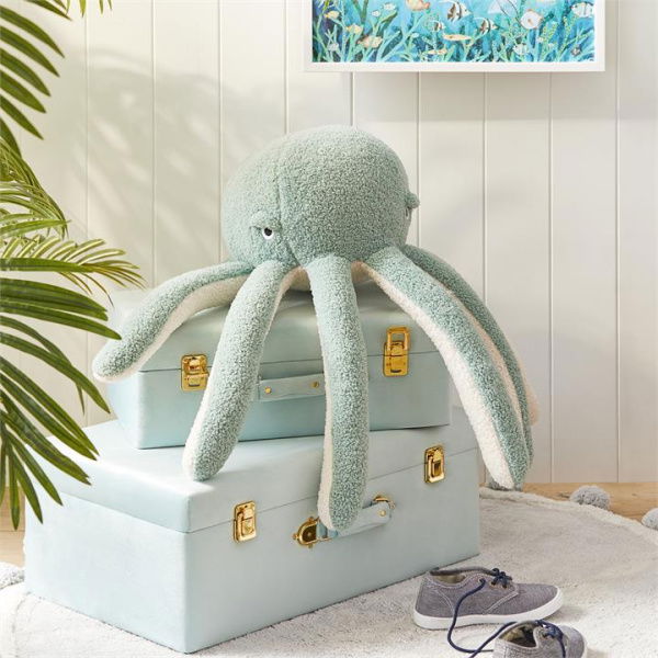 Adairs Kids Classic Otis the Octopus Cushion Range - Blue (Blue Cushion)