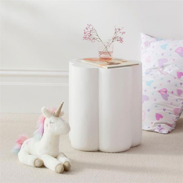 Adairs Kids Daisy Shaped White Side Table (White Side Table)