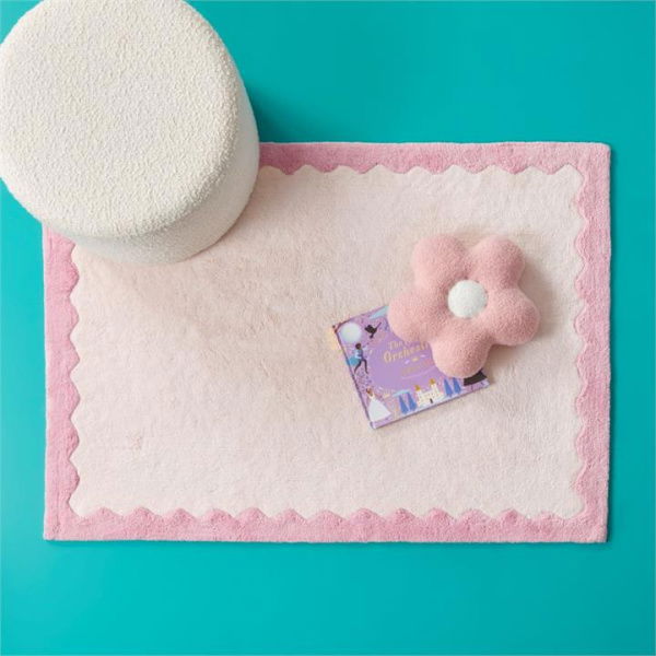 Adairs Pink Kids Decorative Wavey Rug