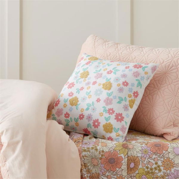 Adairs White Cushion Kids Decorator White Blissful Bloom Cushion