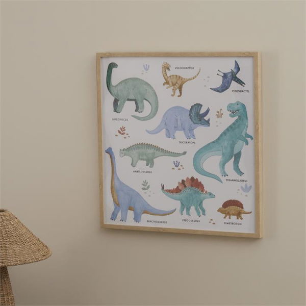 Adairs Kids Dino Explore Wall Art - Blue (Blue Wall Art)