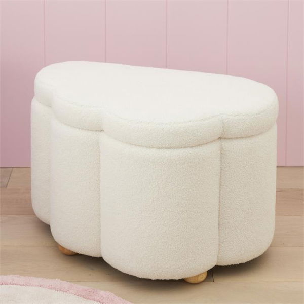 Adairs Kids Dreamy Cloud Snow Storage Ottoman - White (White Storage Ottoman)