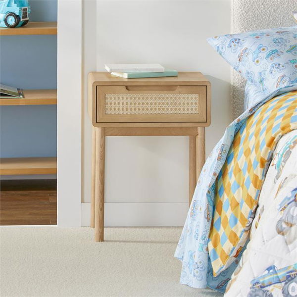 Adairs Natural Bedside Table Kids Eden Side