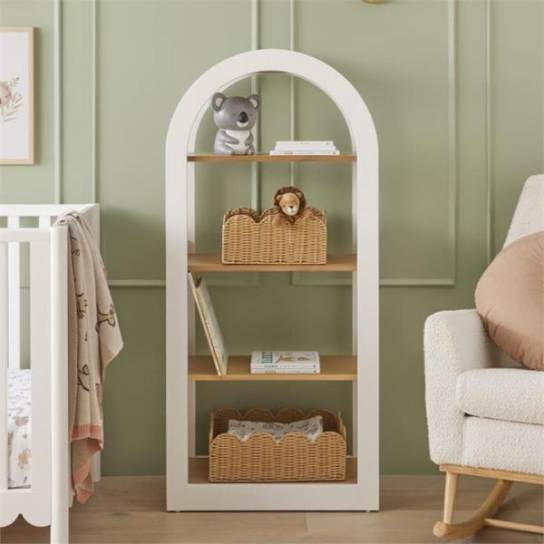 Adairs Kids Ellie White & Natural Arch Shelf (White Shelf)