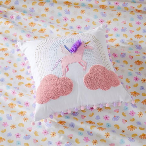 Adairs Pink Cushion Kids Fantasyland Unicorn Classic Cushion Pink