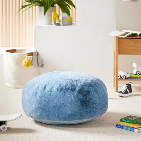 Adairs Kids Faux Blue Slate Fur Floor Cushion (Floor Cushion)