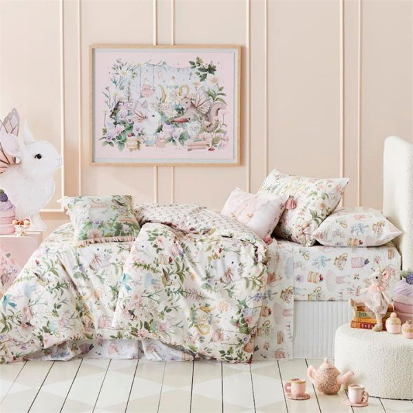 Adairs White Cot Kids Fleur Harris Garden Party Multi Quilt Cover Set