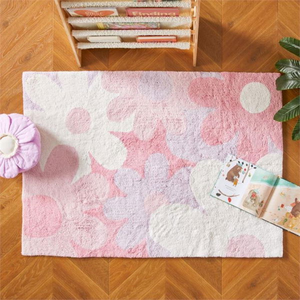 Adairs Pink 95x135cm Kids Giant Floral Decorative Rug Pink