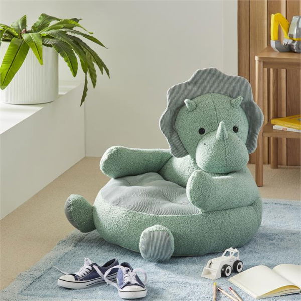 Adairs Kids Green Triceratops Cuddle Chair (Green Chair)