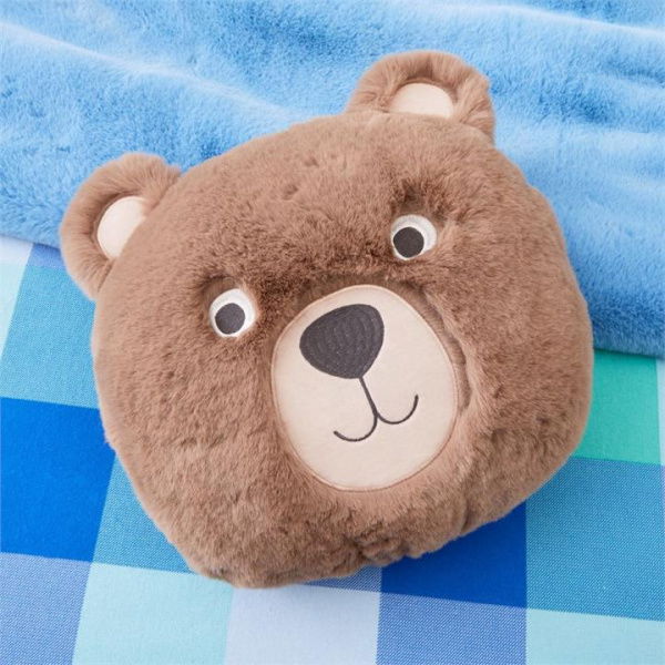Adairs Kids Grizzly Bear Classic Cushion - Brown (Brown Cushion)