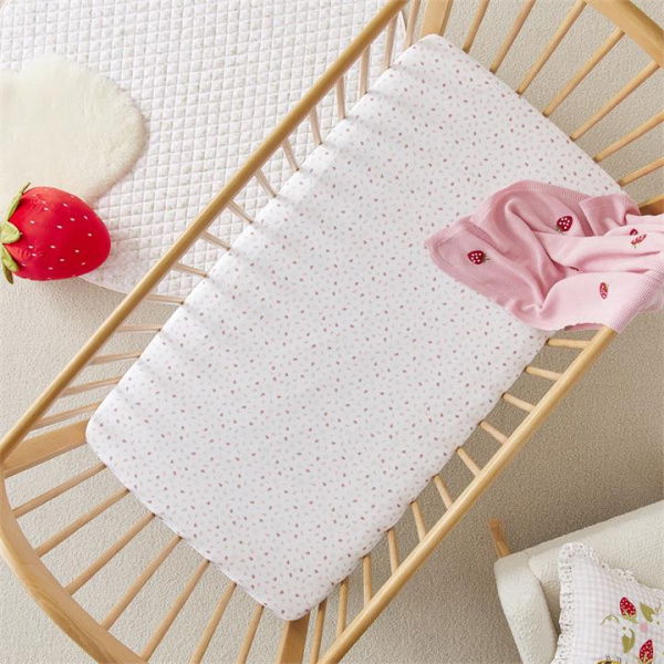 Adairs White Bassinet Kids Heirloom Berry Sweet Jersey Baby Fitted Sheets 2pk