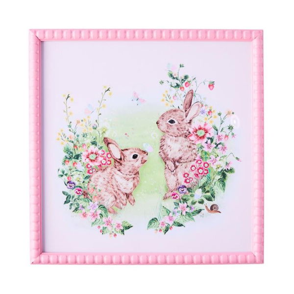 Adairs Pink Wall Art Kids Heirloom Bunny Field