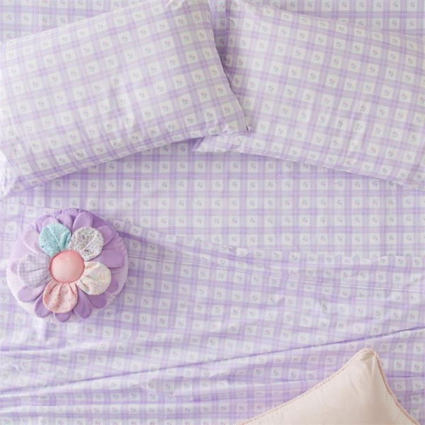 Adairs Kids Heirloom Ida Floral Violet Sheet Set - Purple (Purple King Single)