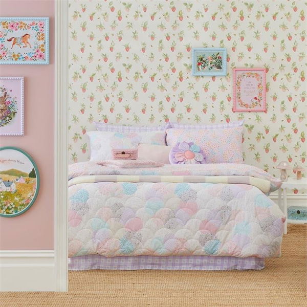 Adairs Kids Heirloom Pattie Patchwork Multi Quilt Cover Set - Pink (Pink Double)