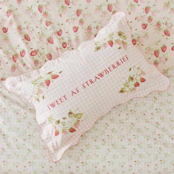 Adairs Pink Pillowcase Kids Heirloom Sweet As Strawberries Light Pink