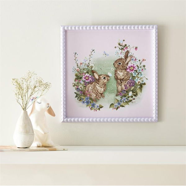 Adairs Wall Art Kids Heirloom Wall Art Collection Floral Bunnies