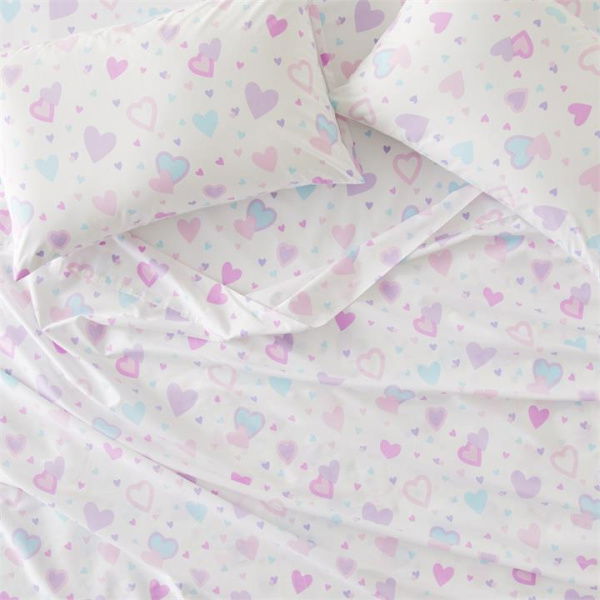 Adairs White I Heart You Kids Queen Sheet Set