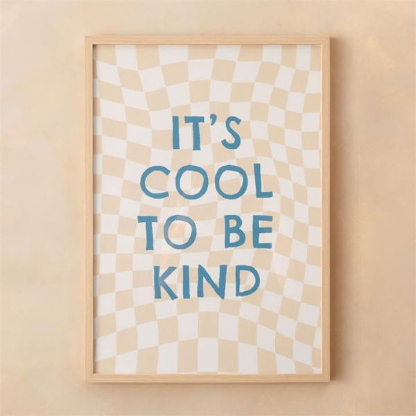 Adairs Kids It's Cool To Be Kind Wall Art - Natural (Natural Wall Art)