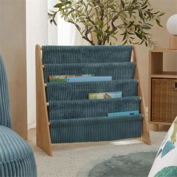 Adairs Kids Kai Ocean Blue Cord Bookshelf (Blue Bookshelf)