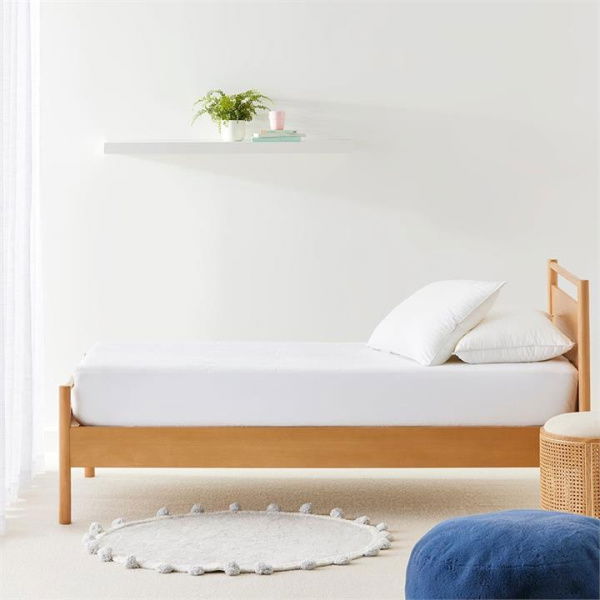 Adairs White Bassinet Kids Kids Bamboo Waterproof Mattress Protector White