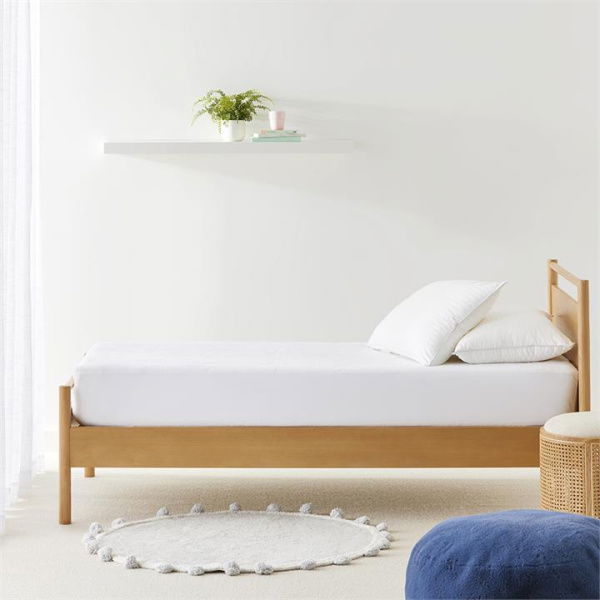 Adairs Kids Kids Bamboo Waterproof Mattress Protector - White (White Queen)