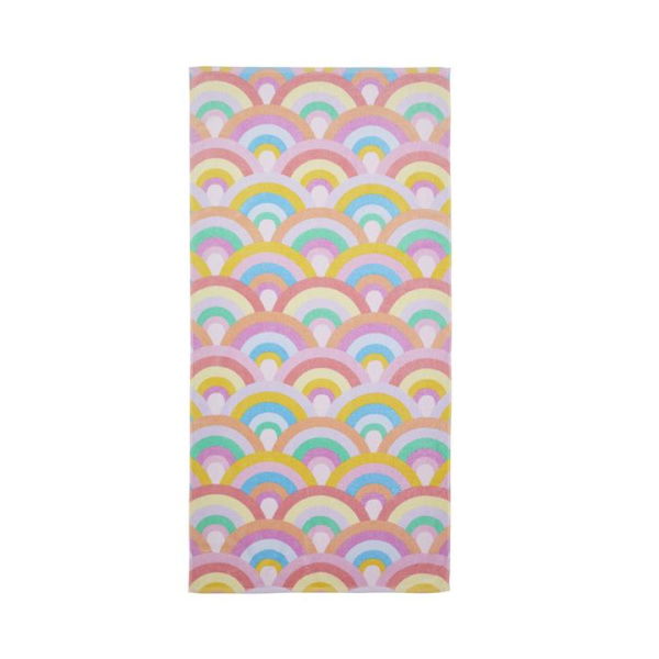 Adairs Kids Kids Beach Rainbow Burst Printed Towel - Pink (Pink Beach Towel)