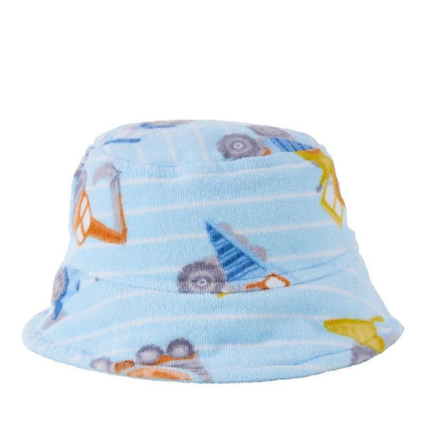 Adairs Blue Kids Kids Construction Zone Beach Bucket Hat