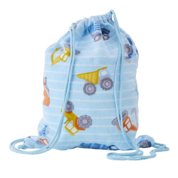 Adairs Blue Beach Bag Kids Construction Zone Terry Beach Bag