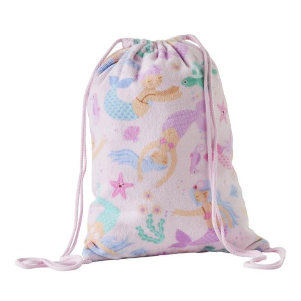 Adairs Pink Kids Mermaid Dreams Terry Beach Bag