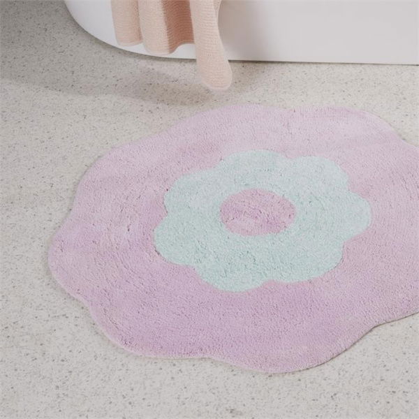 Adairs Kids Kids Poppy Floral Bath Mat - Pink (Pink Bath Mat)