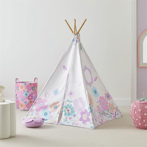 Adairs White Kids Poppy Floral Teepee