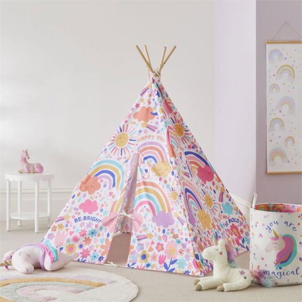 Adairs Pink Teepee Kids Kids Rainbow Burst Teepee Pink