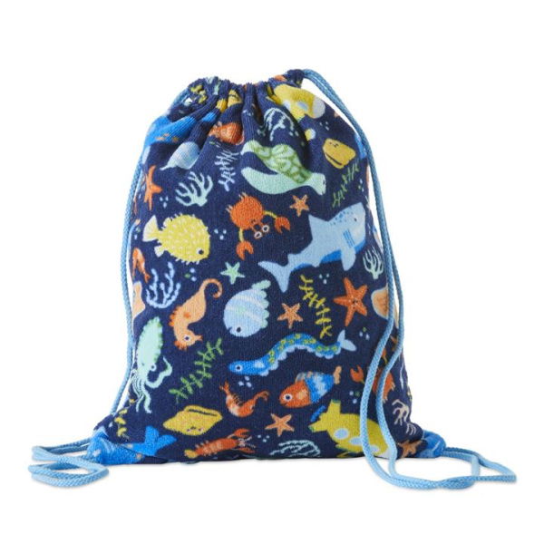 Adairs Blue Kids Sealife Terry Beach Bag