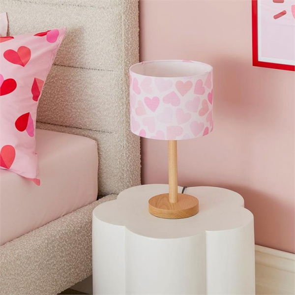 Adairs Pink Kids Kids Sweet Heart Lamp Table Light